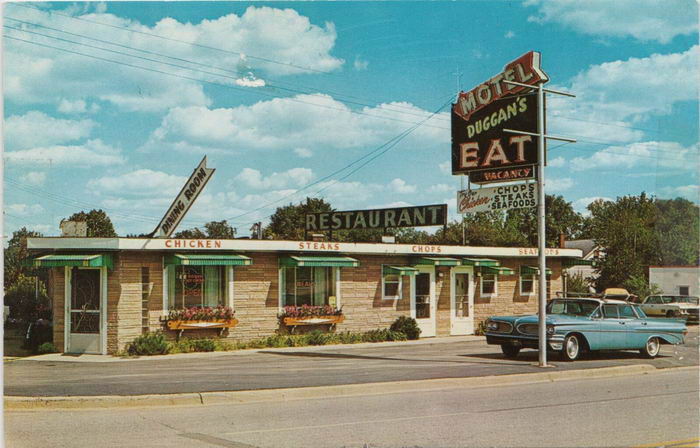 Duggans Restaurant & Motel - Old Postcard